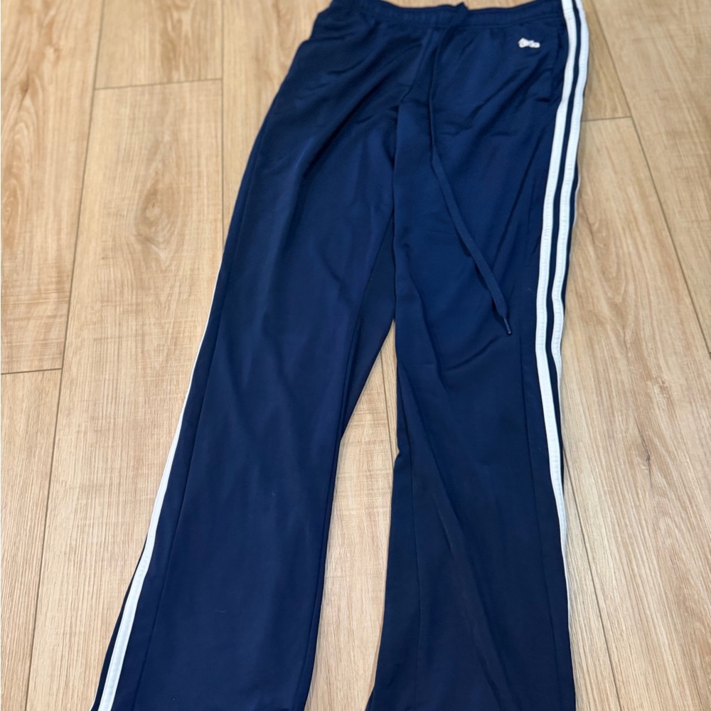 adidas Kids Navy Joggers with White Stripes